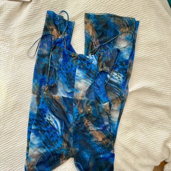 Fashion Nova What You're Missing Mesh Jumpsuit - Blue/combo - Picture 6 of 6
